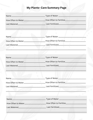 The Ultimate Watering & Fertizing Log (Digital Download Version)