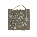 Sign with snowflakes and glittering text overlay- Let it Snow 