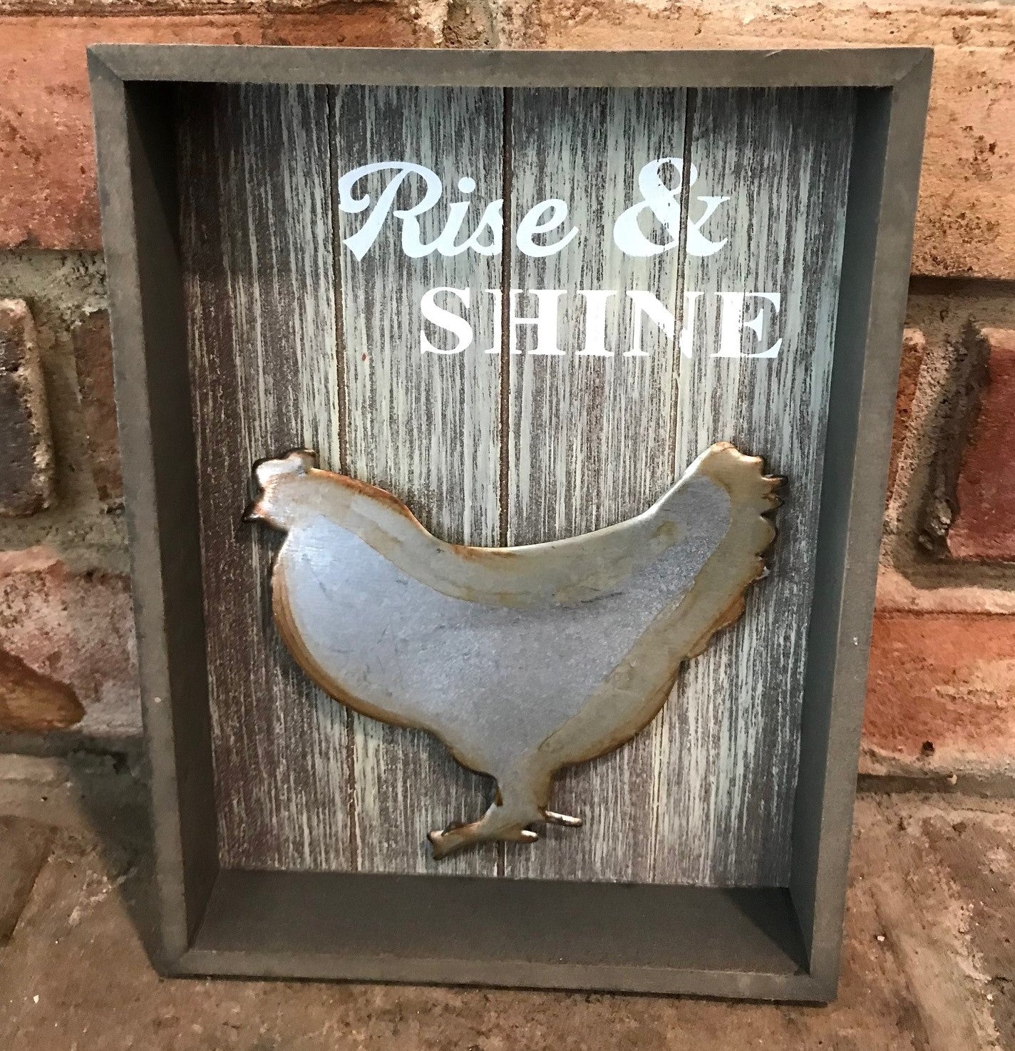 Rise and Shine Rooster Tabletop Shadowbox